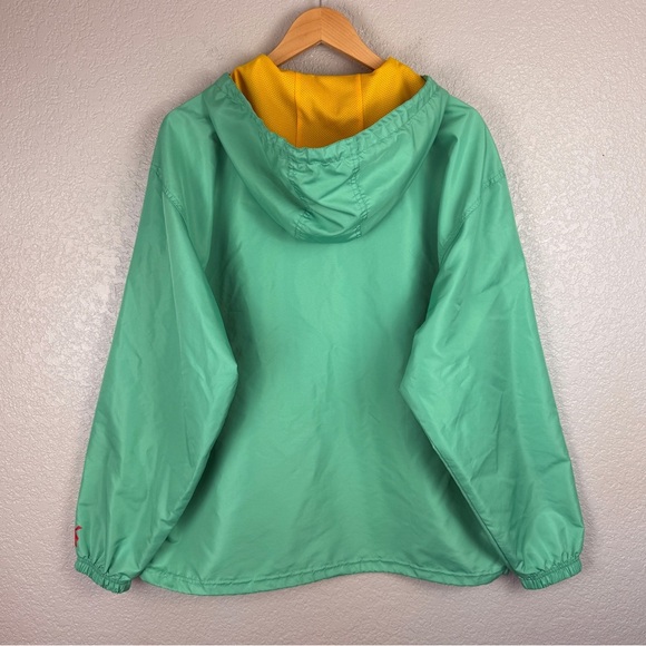 Dutch Bros Packable Mint Green Retro Hooded Windbreaker XL - Unisex, 1/2 Zip - Picture 10 of 13